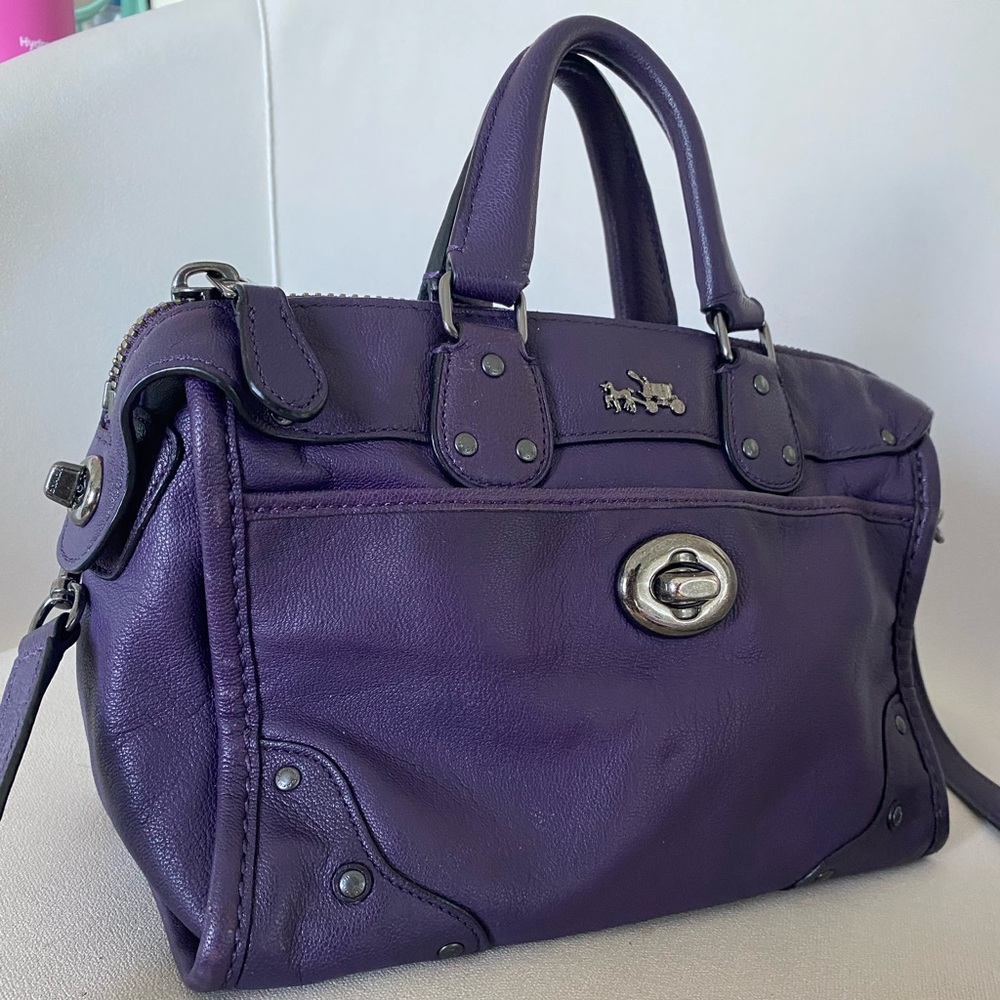 Purple Coach Satchel Handbag